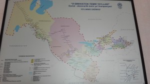 Mapa ferrocarrils d'Uzbekistan