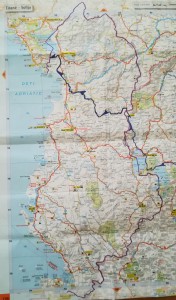 Mapa de la nostra ruta a peu per Albània