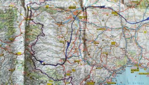 Mapa detallat de la nostra ruta a peu per Itàlia. 4 de 4 | Detailed map of Italy with our route marked. 4 of 4