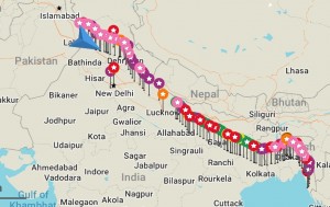 Our route in India